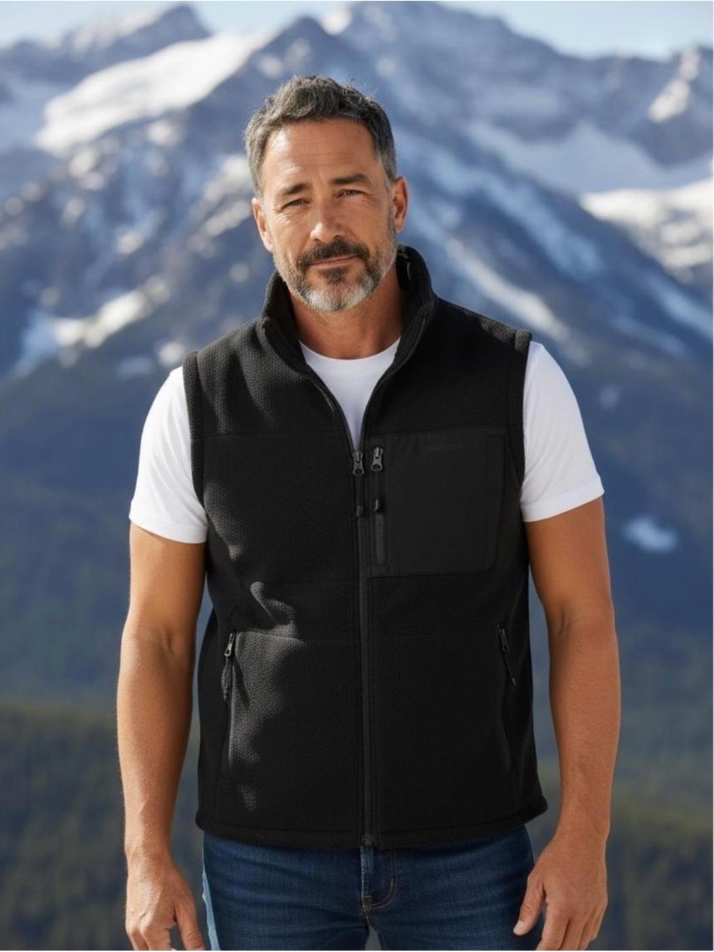 Orvis Men's Black Fleece Vest with Zip Pockets size M